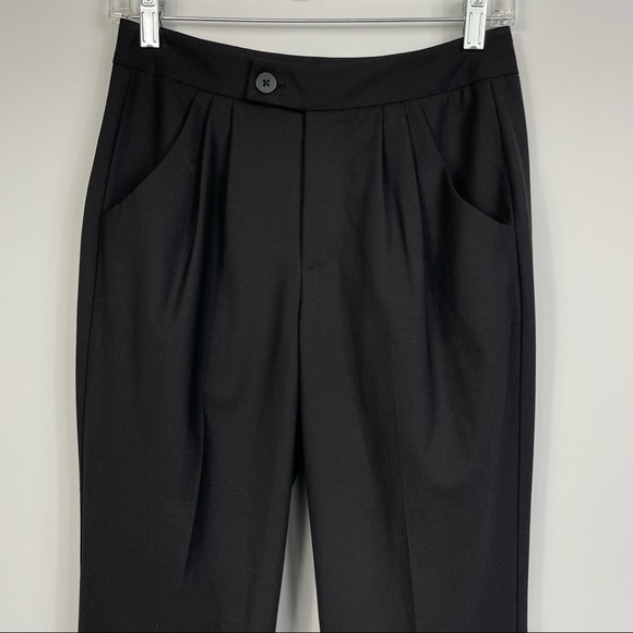 Universal Standard Wool Cropped Trousers High Waisted Pleated Front Pants 4XS 0 - Picture 7 of 16